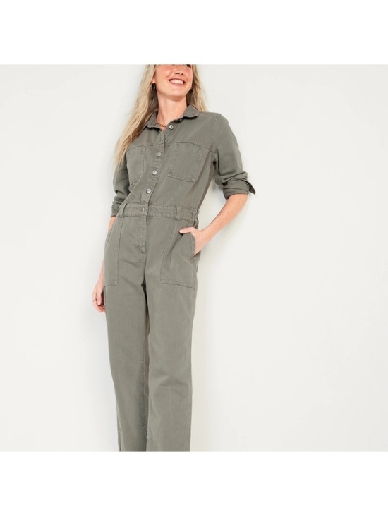 Old Navy Pants - Old Navy Green Denim Jumpsuit